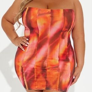 Vibrant Multicolor Strapless Dress